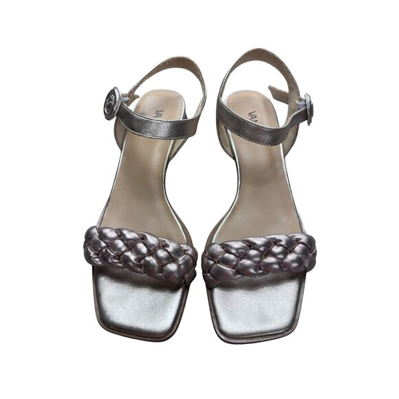 Vaneli Womens Metallic Braided Leather Sandals 9.5M - Picture 2 of 9